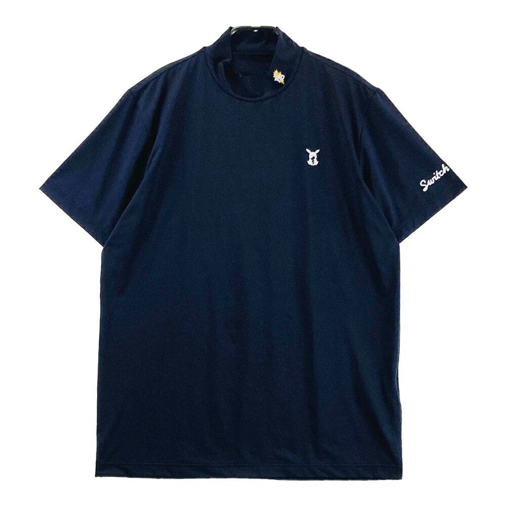 PEARLY GATES パーリーゲイツ 2025年モデル ×ポケットモンスター モックネック半袖Tシャツ ピカチュウ ブラック系 6 【中古】ゴルフウェア メンズ