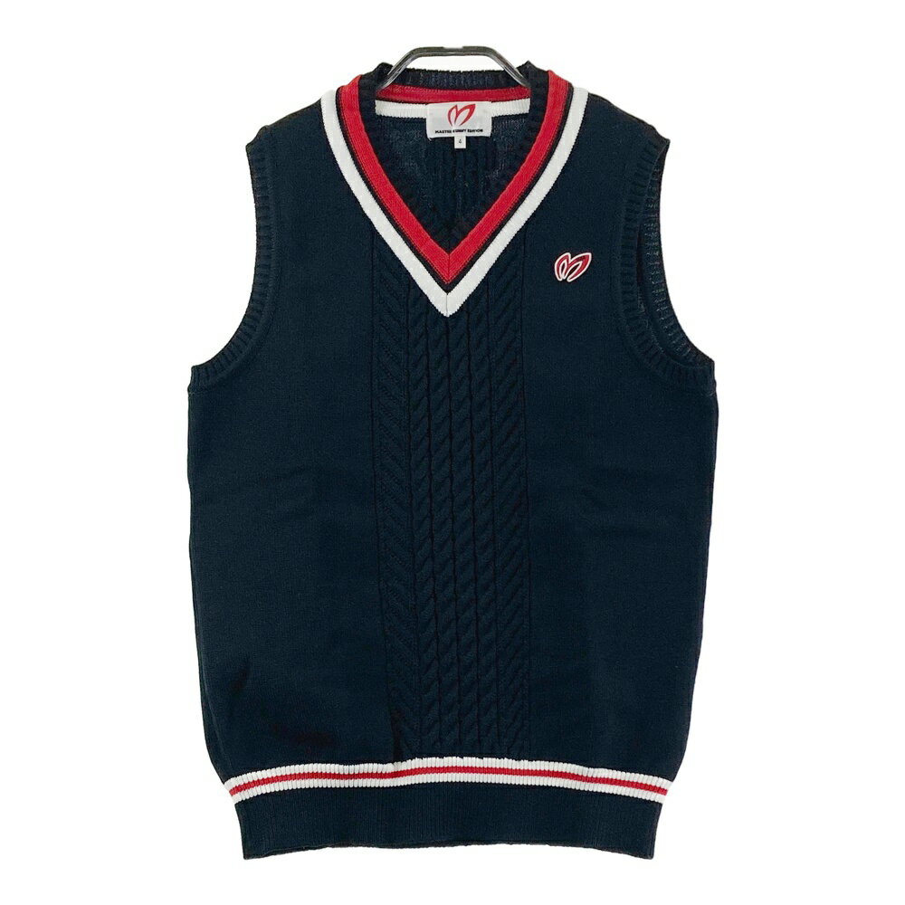 MASTER BUNNY EDITION マスターバニーエディション Vネック ニットベスト ブラック系 4 【中古】ゴルフウェア メンズ