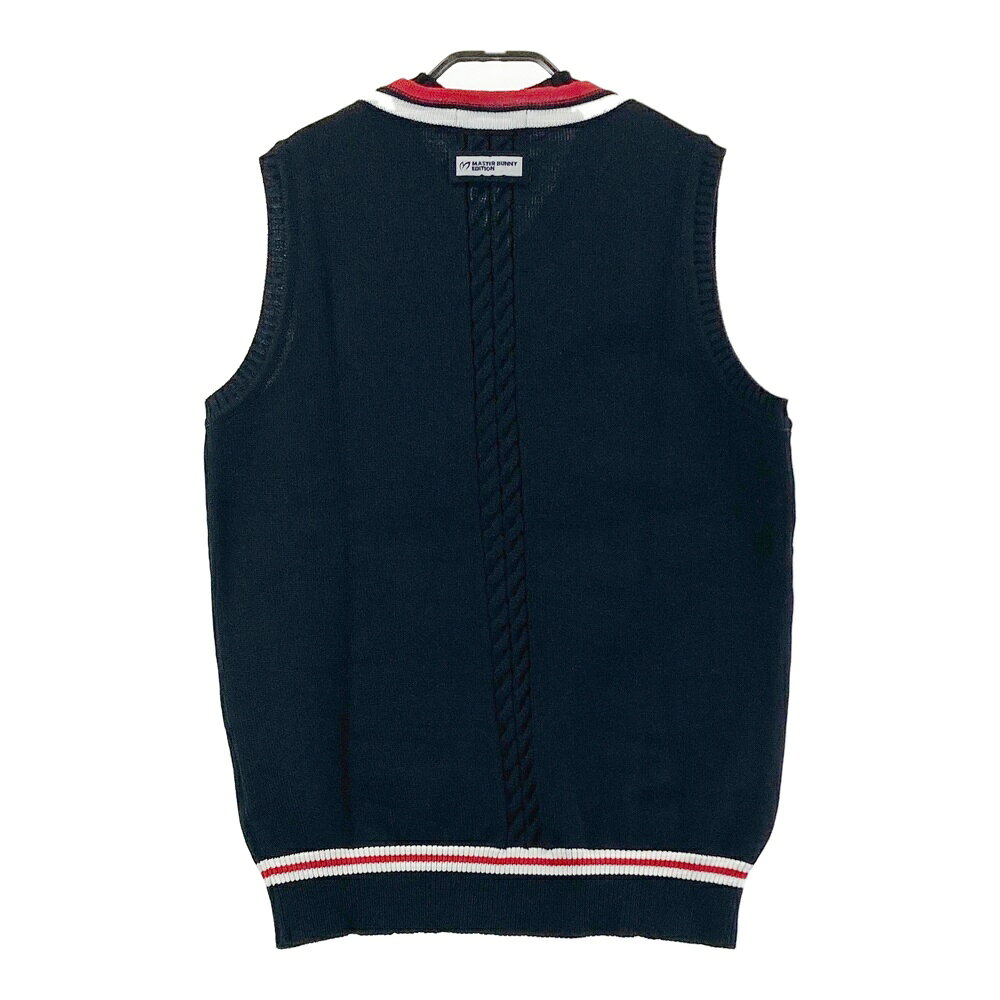 MASTER BUNNY EDITION マスターバニーエディション Vネック ニットベスト ブラック系 4 【中古】ゴルフウェア メンズ