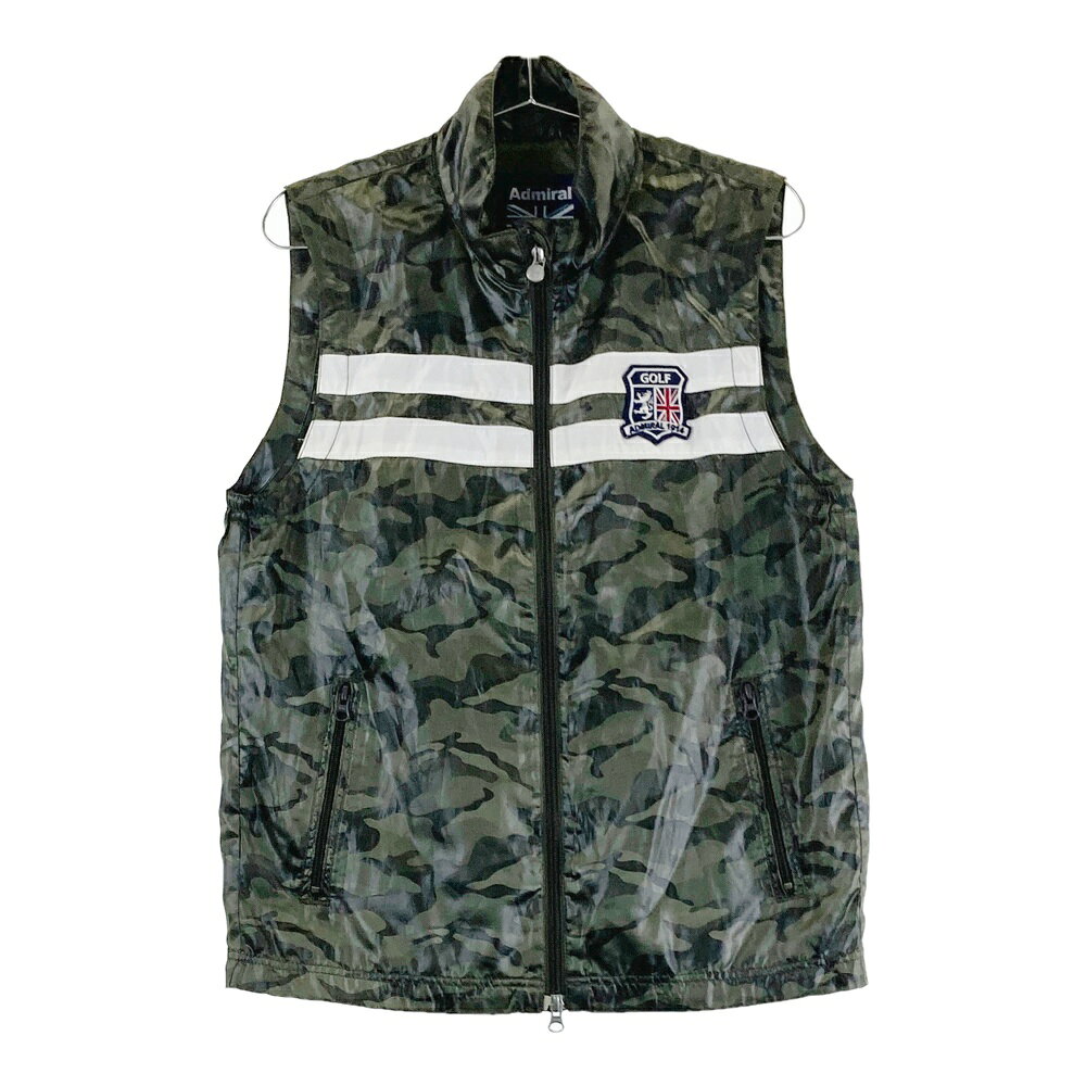 其它 - ADMIRAL アドミラル ジップベスト カモフラ 迷彩 総柄 カーキ系 M 【中古】ゴルフウェア メンズ