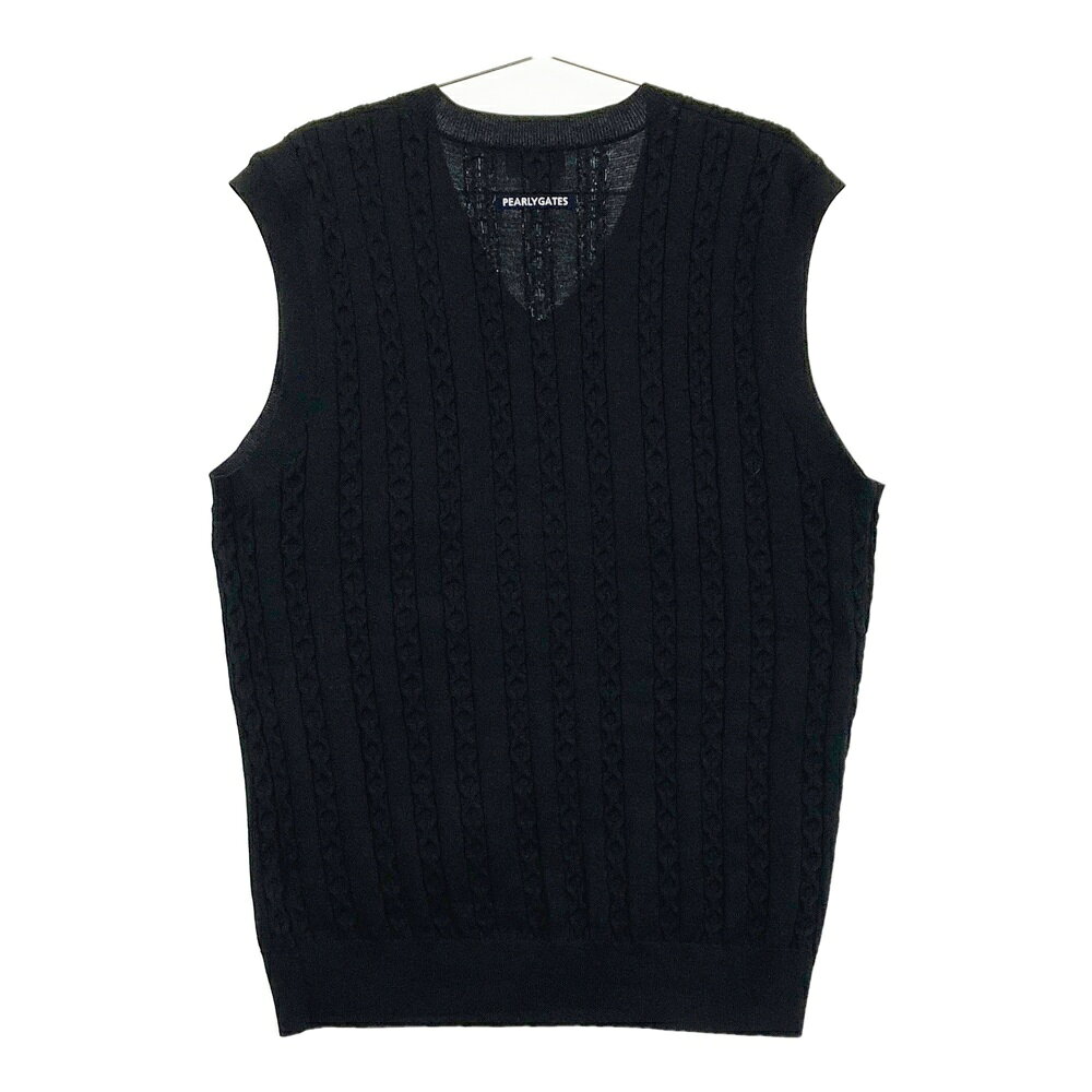 中古ゴルフウェア通販STSTのPEARLY GATES パーリーゲイツ ニットベスト ブラック系 6 【中古】ゴルフウェア メンズ｜アングル2