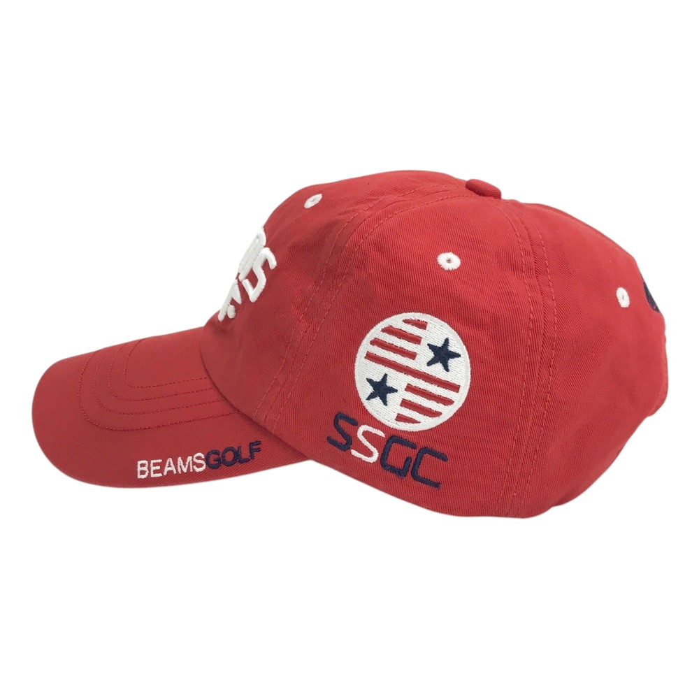 BEAMS GOLF ビームスゴルフ キャップ レッド系 58-60cm 【中古】ゴルフウェア