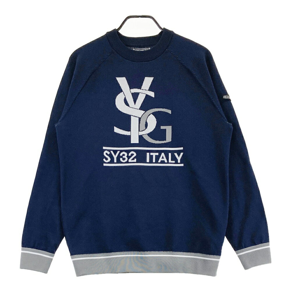 SY32 BY SWEET YEARS GOLF エスワイサーティトゥ 長袖 ニットセーター ネイビー系 L 【中古】ゴルフウェア メンズ
