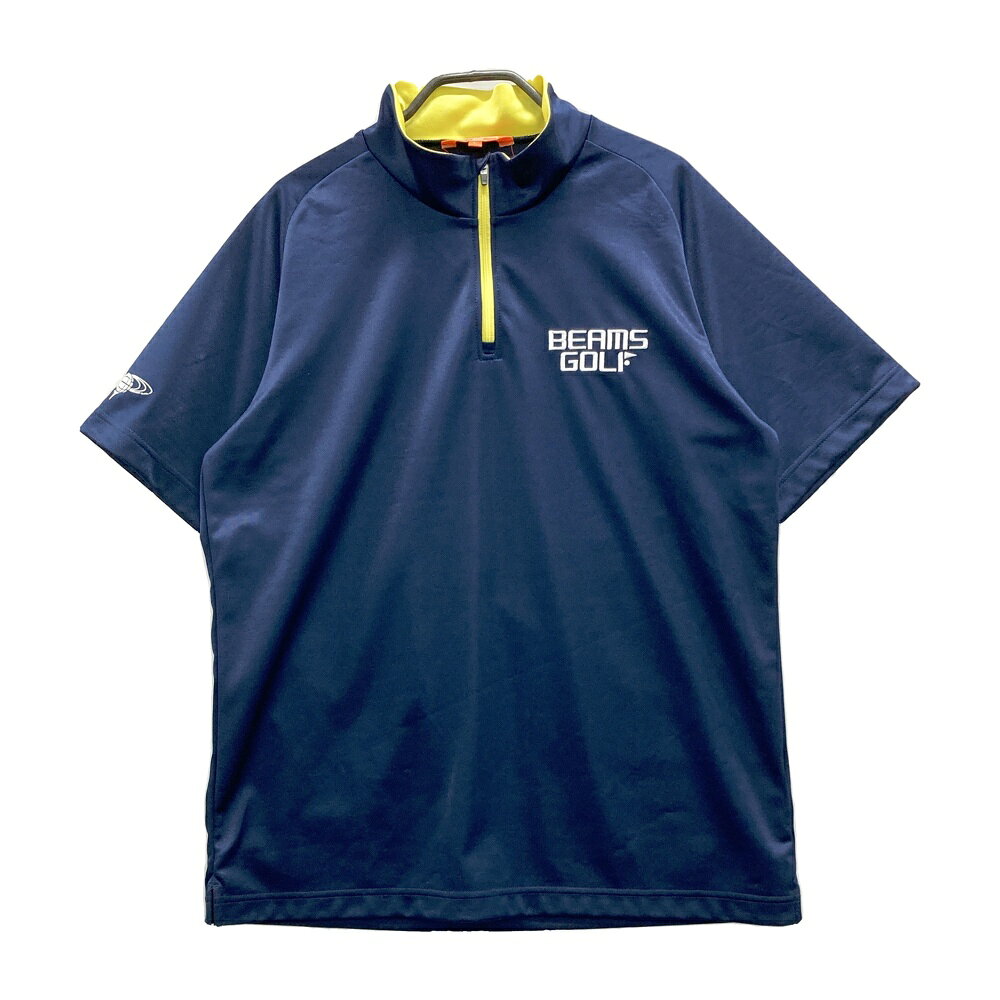 サイズ：M BEAMS GOLF ビームスゴルフ 襟付 半袖Tシャツ ブルー系