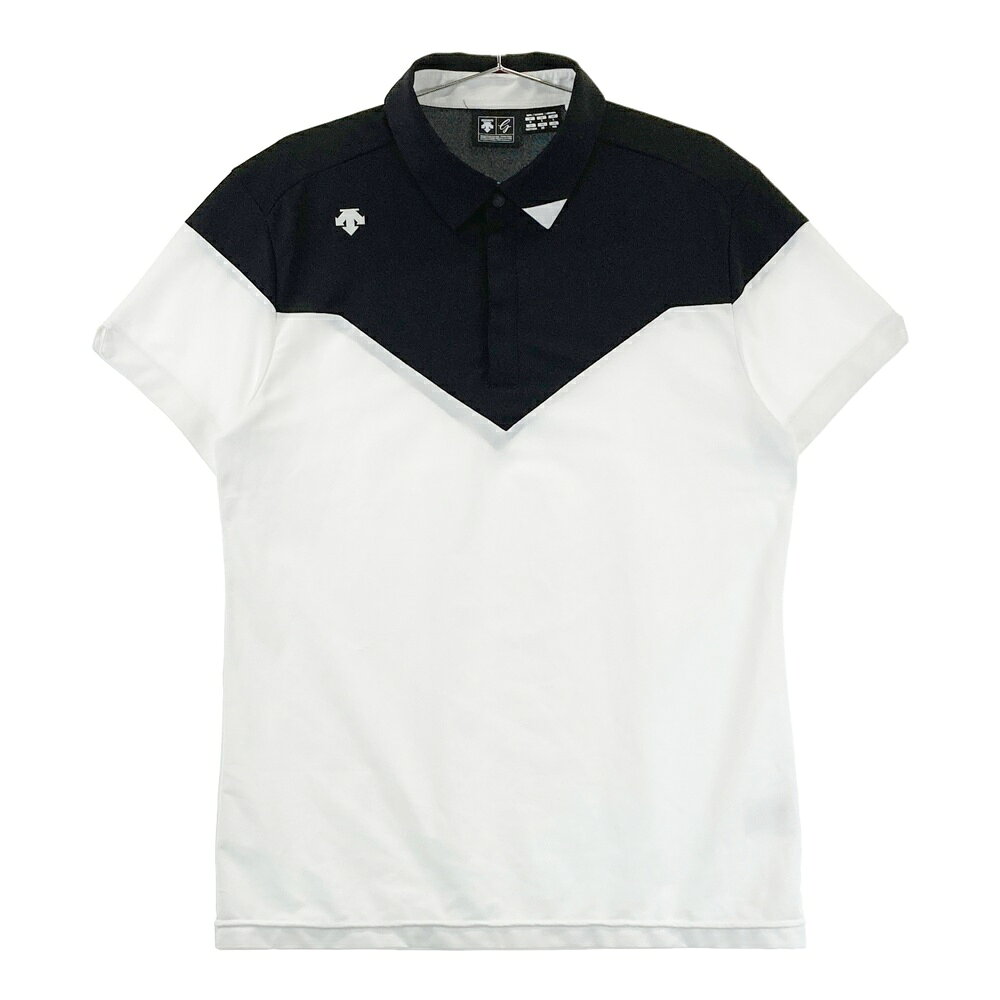 DESCENTE GOLF デサントゴルフ 半袖ポロシャツ ホワイト系 O 【中古】ゴルフウェア メンズ