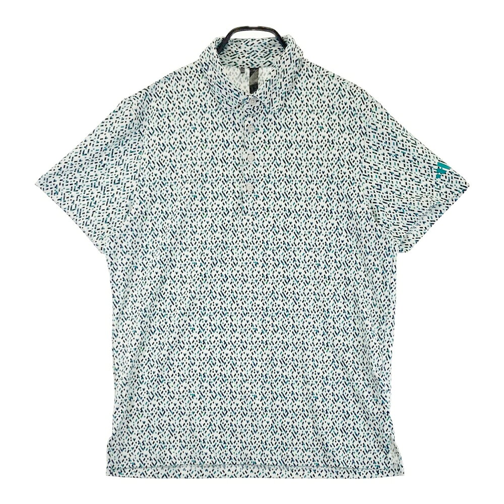 ADIDAS GOLF アディダスゴルフ 2025年モデル 半袖ポロシャツ 総柄 グリーン系 L 【中古】ゴルフウェア メンズ