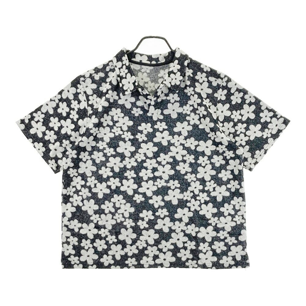 ANTIQUA GOLF アンティカゴルフ ×STCH 半袖ポロシャツ スキッパー モノトーン 花柄...