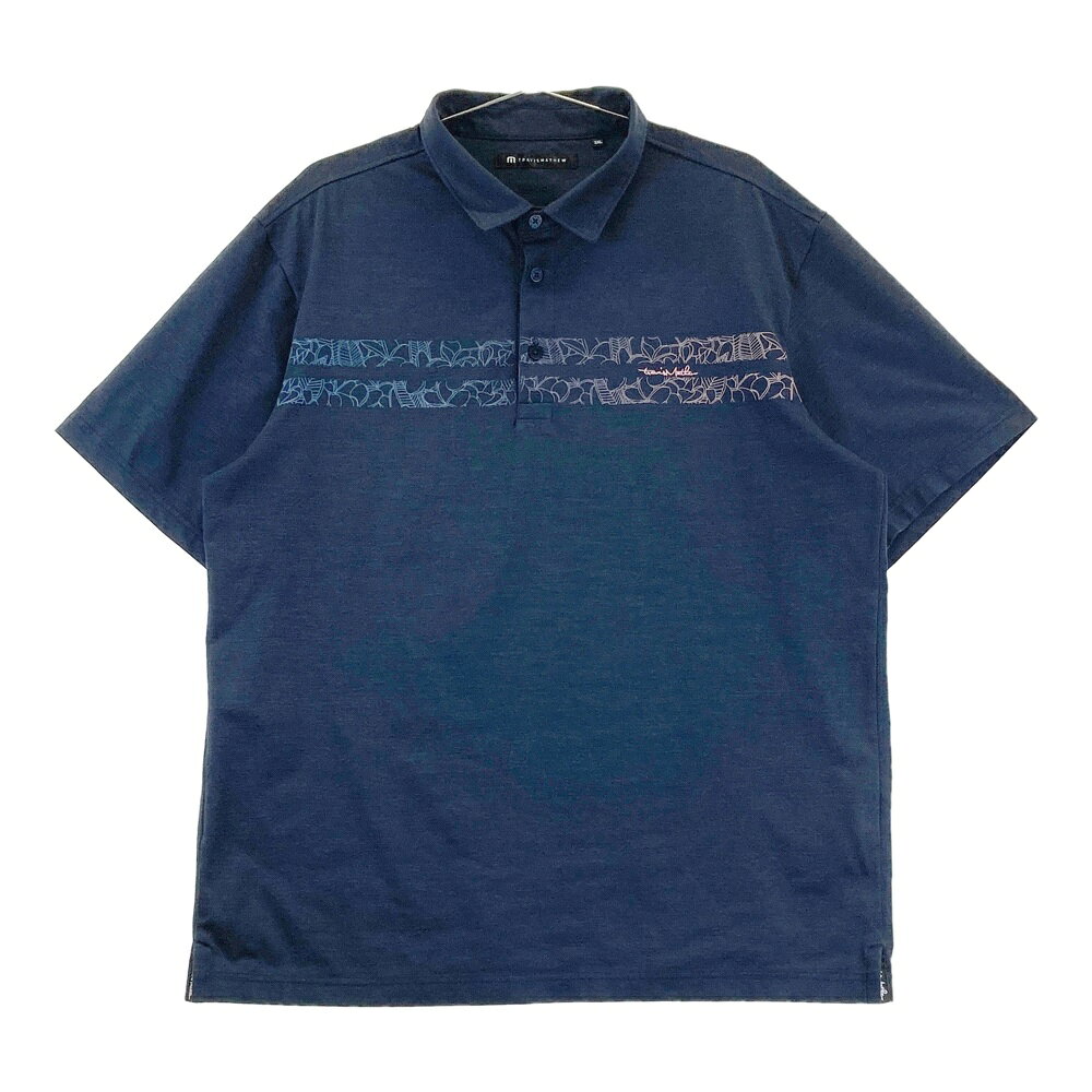 TRAVIS MATHEW トラビスマシュー 半袖ポロシャツ ネイビー系 2XL 【中古】ゴルフウェア メンズ