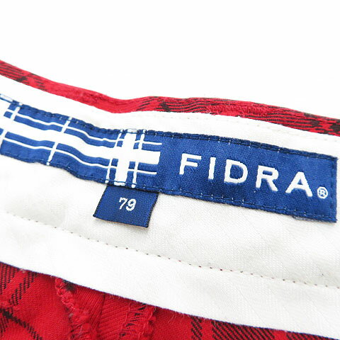 FIDRA フィドラ ストレッチパンツ チェック レッド系 79 【中古】ゴルフウェア メンズ