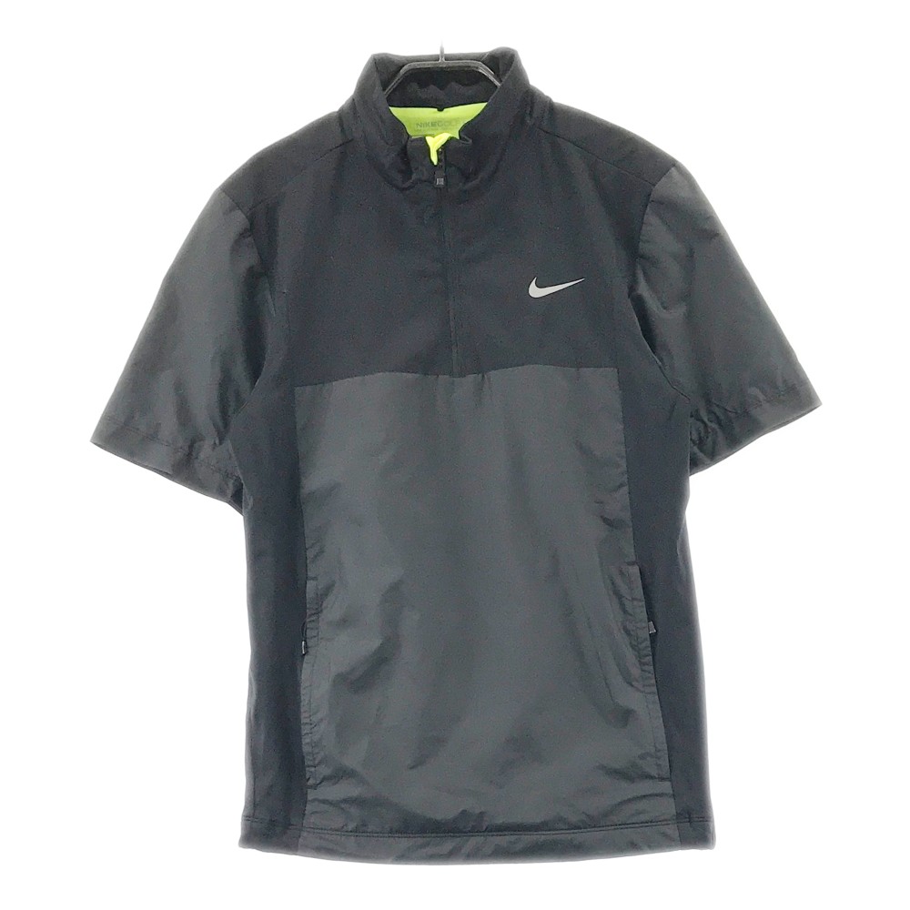 NIKE GOLF ナイキゴルフ ハーフジップ半袖ブルゾン ブラック系 S 【中古】ゴルフウェア メンズ