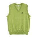 M.U SPORTS エムユースポーツ ニットベスト グリーン系 54 【中古】ゴルフウェア メンズ