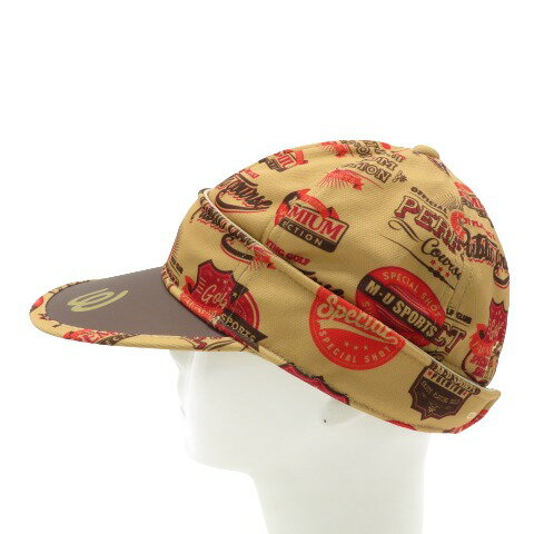 MU SPORTS エムユースポーツ 2WAY キャップ 総柄 ベージュ系 F 【中古】ゴルフウェア