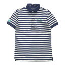 23区GOLF ニジュウサンクゴルフ 半袖ポロシャツ ボーダー柄 ネイビー系 M 【中古】ゴルフウェア メンズ(4)