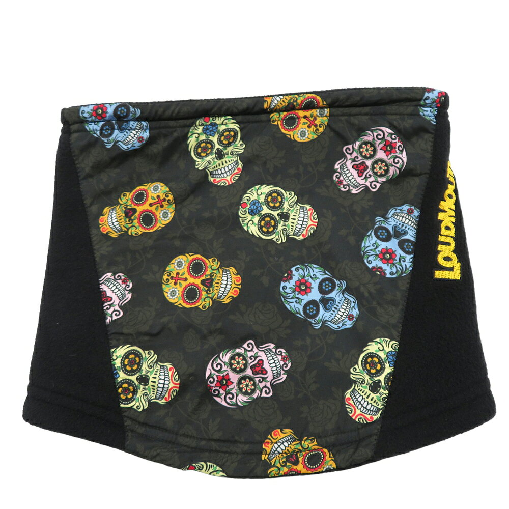 LOUD MOUTH ラウドマウス ネックウォーマー シュガースカル柄 ブラック系 【中古】ゴルフウェア