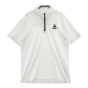 LE COQ GOLF ルコックゴルフ ハーフジップ半袖Tシャツ ホワイト系 L 【中古】ゴルフウェア メンズ