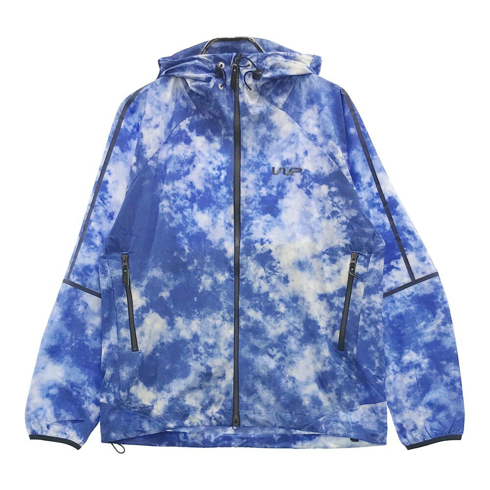 THE WARP BY ENNERRE ザ ワープ バイ エネーレ ナイロンストレッチジップパーカー タイダイ柄 ブルー系 LL 【中古】ゴルフウェア メンズ