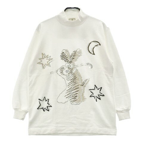 MU SPORTS エムユースポーツ ハイネック スウェット トレーナー ホワイト系 F 【中古】ゴルフウェア メンズ