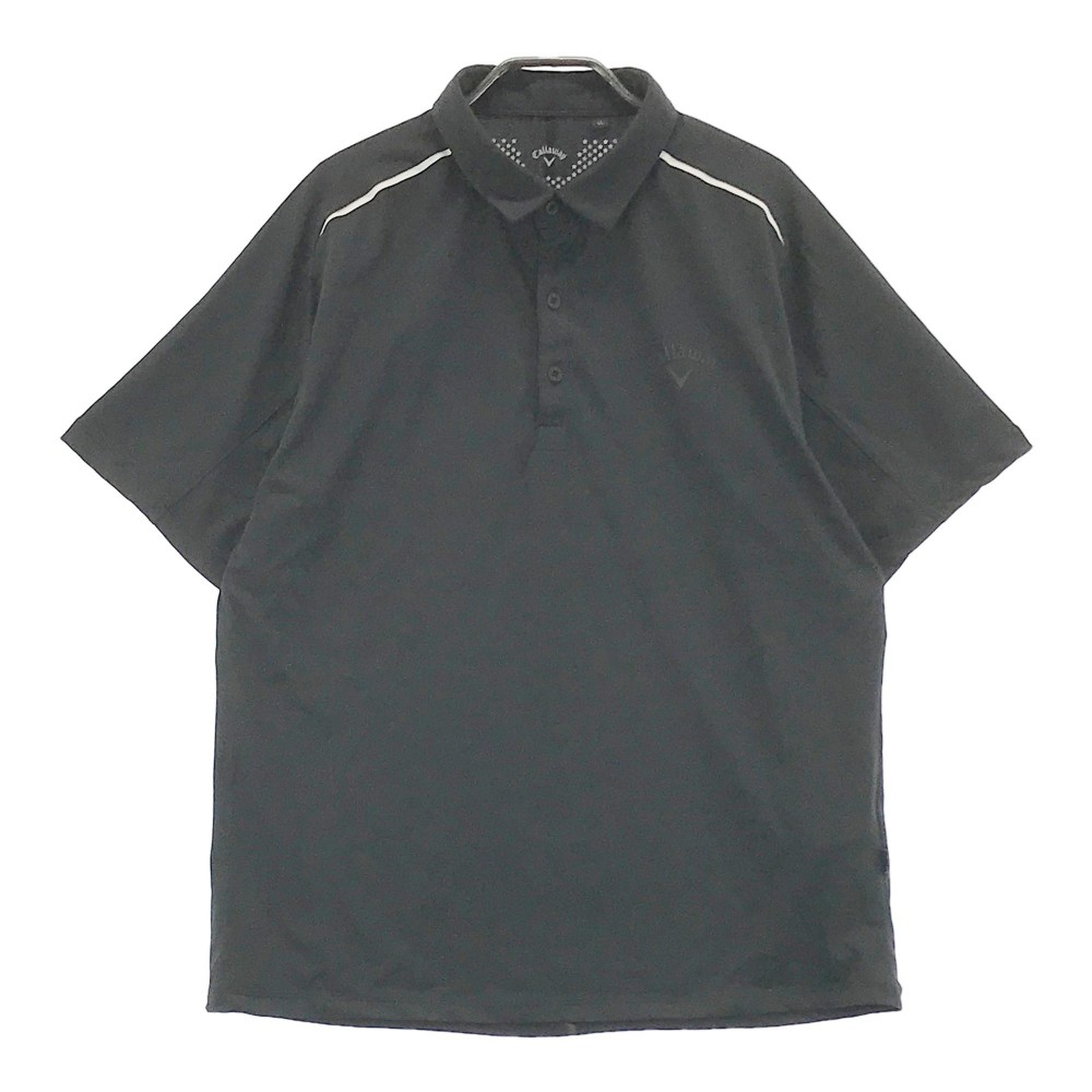 CALLAWAY キャロウェイ 2021年モデル 半袖ポロシャツ ブラック系 LL 【中古】ゴルフウェア メンズ
