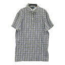 J.LINDEBERG ジェイリンドバーグ 半袖ポロシャツ チェック柄 ブルー系 S 【中古】ゴルフウェア メンズ(4)