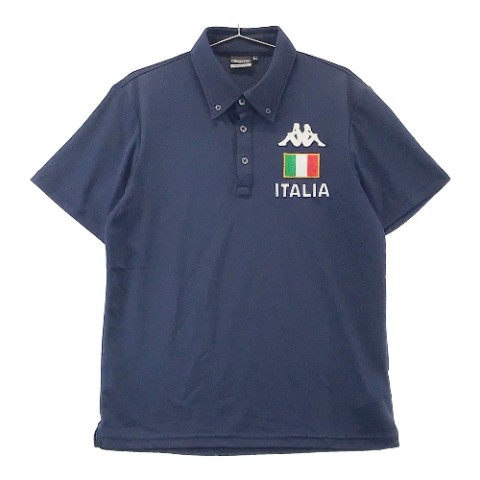 KAPPA GOLF カッパゴルフ 半袖ポロシャツ ネイビー系 L 【中古】ゴルフウェア メンズ