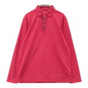 TOMMY HILFIGER GOLF トミー ヒルフィガーゴルフ 長袖ポロシャツ 総柄 レッド系 M 【中古】ゴルフウェア メンズ