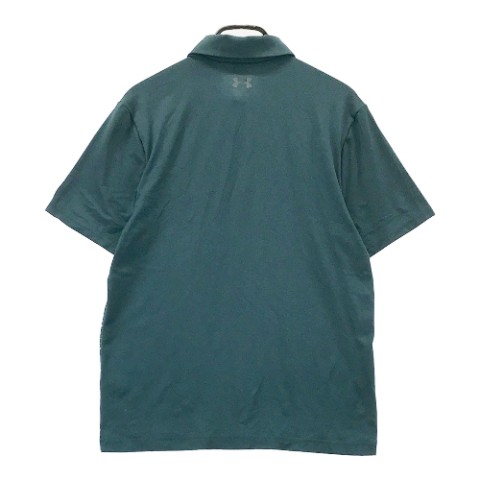 UNDER ARMOUR アンダーアーマー 半袖ポロシャツ ボーダー柄 グリーン系 M 【中古】ゴルフウェア メンズ