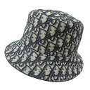 Christian Dior クリスチャン ディオール 2021年モデル 113C907A4502 Oblique Bucket Hat バケットハット トロッター柄 ベージュ系 M 【中古】メンズ