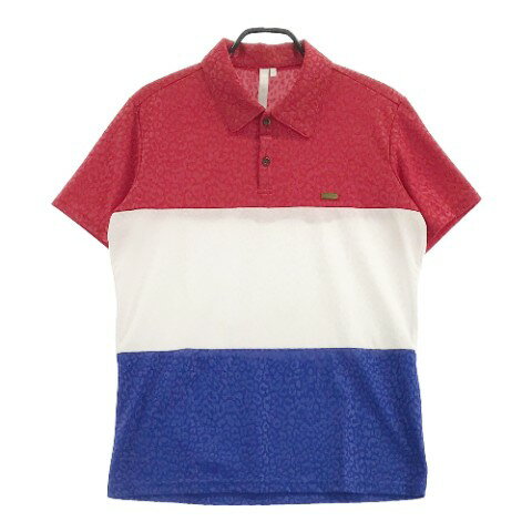 ROCK DUDE ロックデュード 半袖ポロシャツ レオパード柄 レッド系 03 【中古】ゴルフウェア メンズ