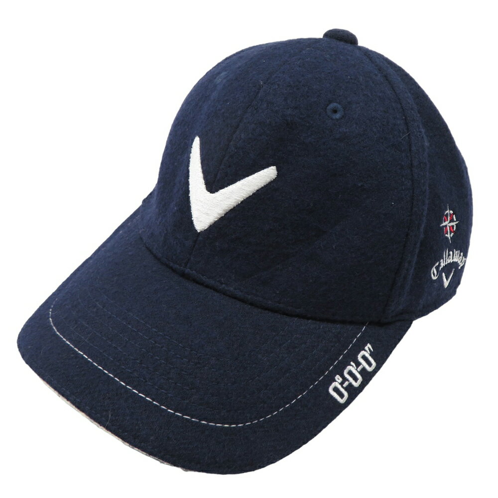 CALLAWAY キャロウェイ ウール混 キャップ ネイビー系 FR 【中古】ゴルフウェア