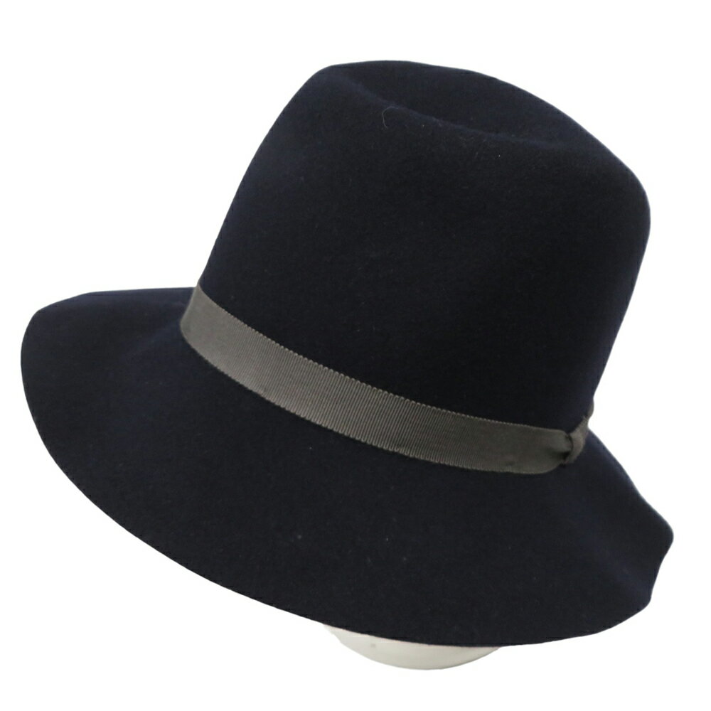 LANVIN COLLECTION ランバンコレクション 中折れハット ネイビー系 L 【中古】メンズ