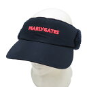 PEARLY GATES パーリーゲイツ 2WAY サンバイザー ボア ネイビー系 【中古】ゴルフウェア