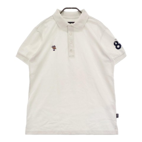 PEARLY GATES パーリーゲイツ ×LINE FRIENDS 2021年モデル 半袖ポロシャツ ホワイト系 5 【中古】ゴルフウェア メンズ