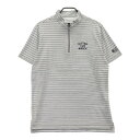 CUTTER&BUCK カッターアンドバック 半袖ハーフジップTシャツ ボーダー グレー系 L 【中古】ゴルフウェア メンズ