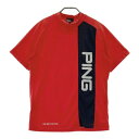 PING ピン 2021年モデル ハイネック 半袖Tシャツ レッド系 L 【中古】ゴルフウェア メンズ