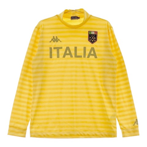 KAPPA GOLF カッパゴルフ ハイネック 長袖Tシャツ ボーダー柄 イエロー系 L 【中古】ゴルフウェア メンズ