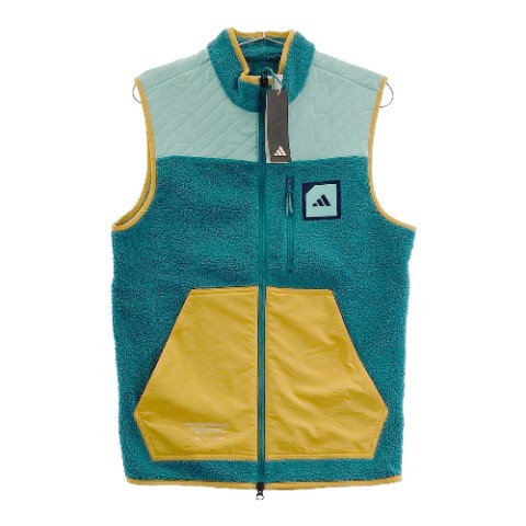 ADIDAS GOLF アディダスゴルフ IB1967 ボアフリースベスト ブルー系 2XS 【中古】ゴルフウェア メンズ