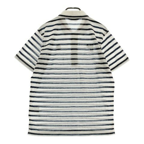 AND PER SE アンパスィ メッシュ 半袖ポロシャツ ボーダー柄 ホワイト系 LL 【中古】ゴルフウェア メンズ