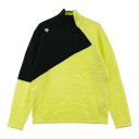 DESCENTE GOLF デサントゴルフ ハイネックハーフジップニットセーター イエロー系 M 【中古】ゴルフウェア メンズ