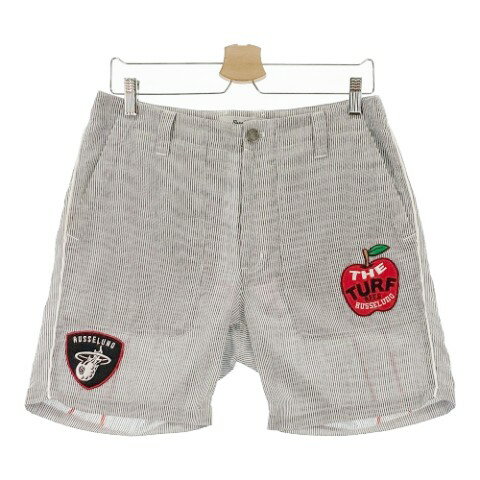 RUSSELUNO ラッセルノ 2022年モデル ハーフパンツ シアサッカー グレー系 4 【中古】ゴルフウェア メンズ