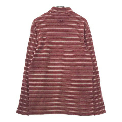 FILA GOLF フィラゴルフ ハイネック長袖Tシャツ ボーダー柄 レッド系 L 【中古】ゴルフウェア メンズ