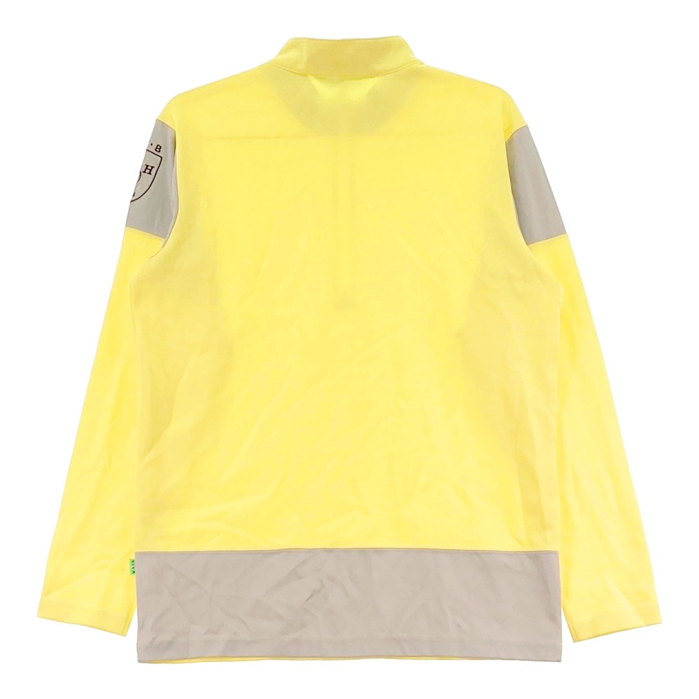VIVA HEART ビバハート 011-26913 長袖ハーフジップTシャツ ボーダー イエロー系 48 【中古】ゴルフウェア メンズ