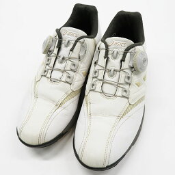 asics アシックス TGN912 LADY GEL-TUSK Boa ゴルフシューズ ホワイト系 22.5 【中古】ゴルフウェア レディース