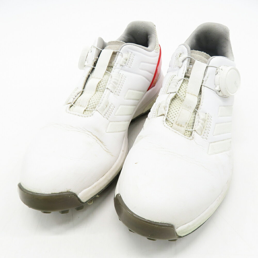 ADIDAS GOLF アディダスゴルフ FW6286 ゴルフシューズ EQT BOA ホワイト系 23.5 【中古】ゴルフウェア レディース