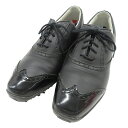 FOOT JOY フットジョイ 97043 LoPro Collection ゴルフシューズ WingTip ブラック系 7M 【中古】ゴルフウェア レディース