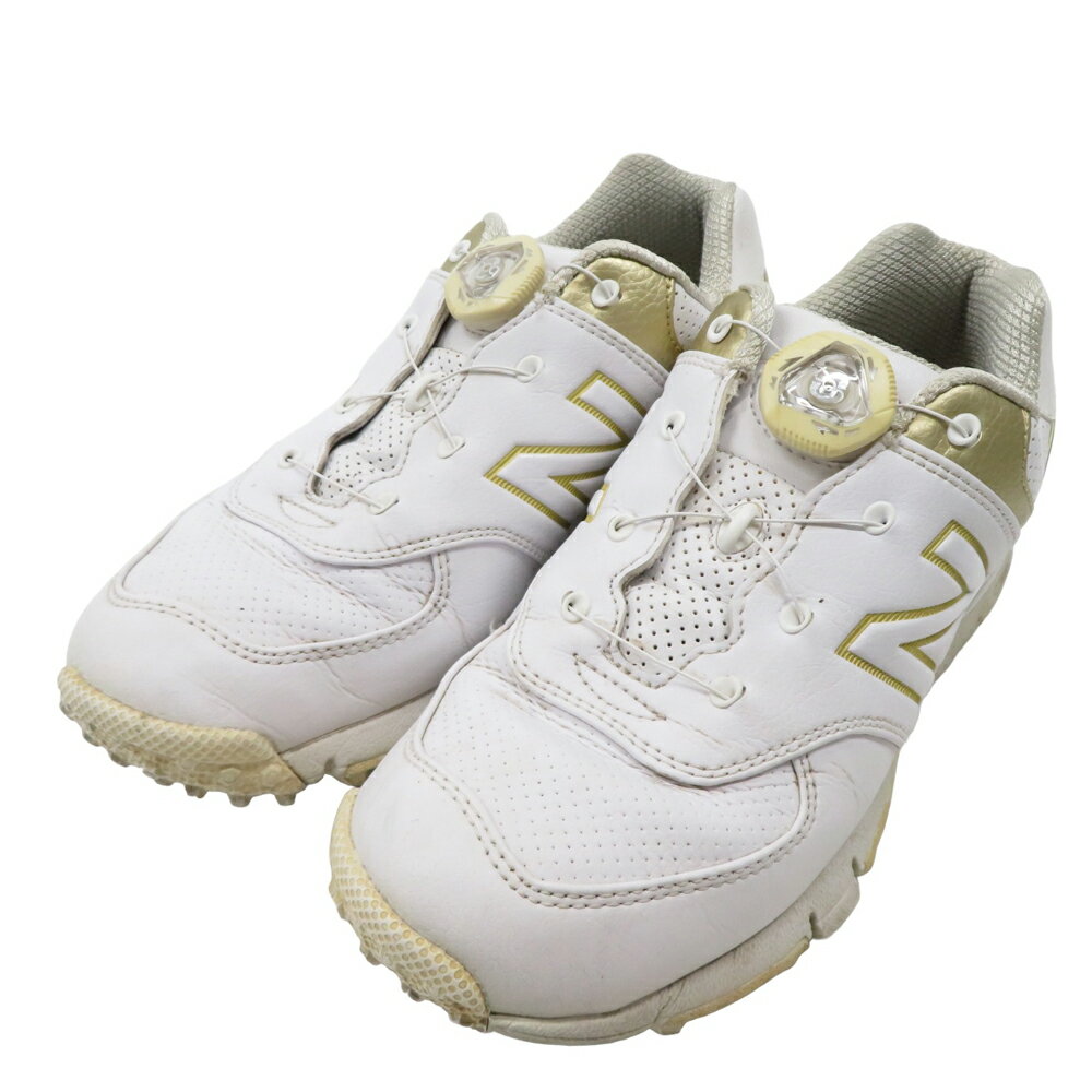 NEW BALANCE GOLF ニューバランスゴルフ WGB574WG ゴルフシューズ ホワイト系 23cm 【中古】ゴルフウェア レディース