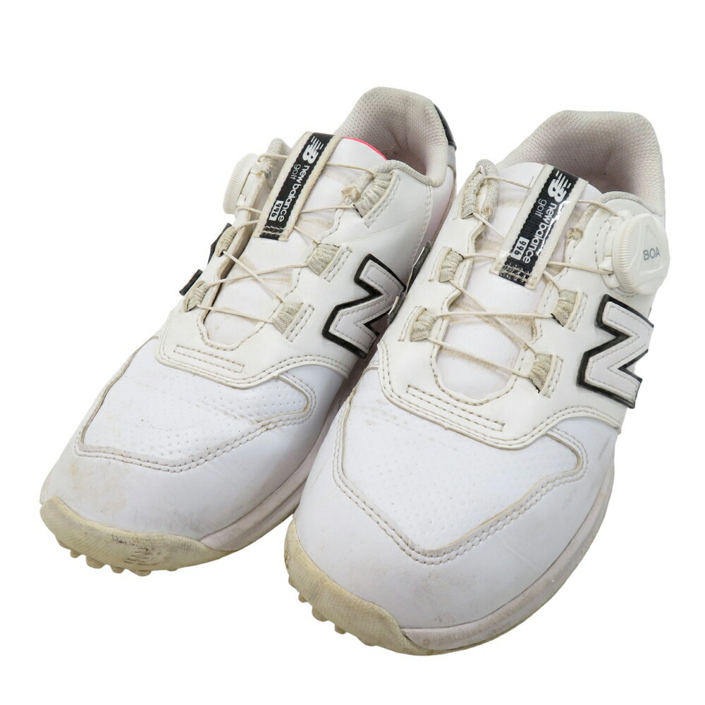 NEW BALANCE GOLF ニューバランスゴルフ WGBS996X スパイクレスゴルフシューズ ホワイト系 22.5cm 【中古】ゴルフウェア レディース