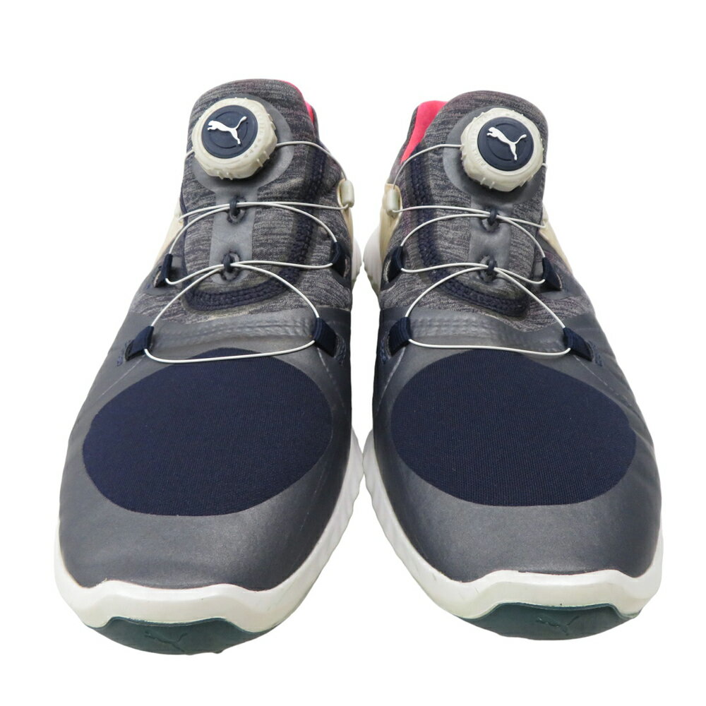PUMA GOLF プーマゴルフ 190585 IGNITE STATEMENT DISC レディーズシューズ ネイビー系 24.0cm 【中古】ゴルフウェア レディース