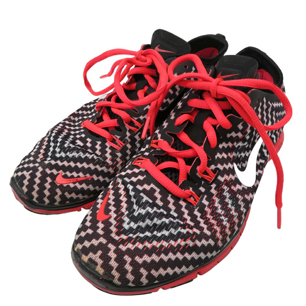 NIKE ナイキ 629832 Nike Free FIT 5.0 TR ランニングシューズ 総柄 ブラック系 24cm 【中古】レディース