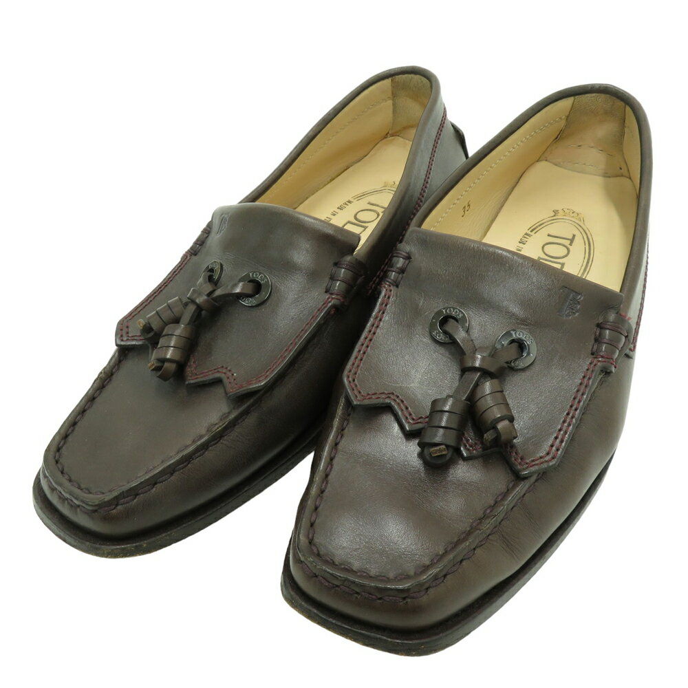 TOD'S トッズ レザーシューズ モカシン ブラウン系 35 【中古】レディース