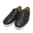 CHRISTIAN LOUBOUTIN クリスチャン ルブタン 3140306 CADDOR FLAT CALF スニーカー スリッポン ブラック系 42 【中...